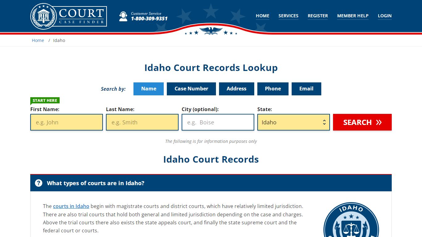 Idaho Court Records Lookup